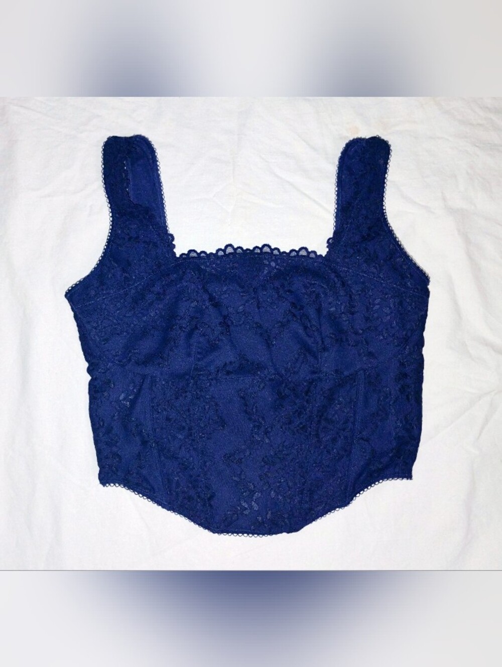 New Vs Pink Blue Lace Corset Tank